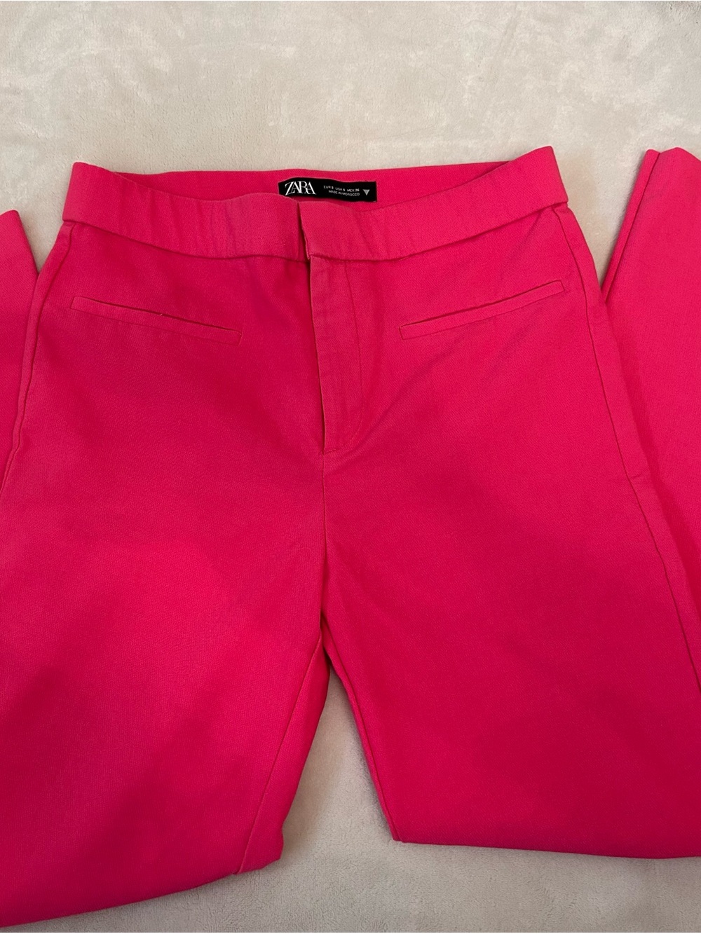 Zara Hot Pink Skinny Tailored Pants